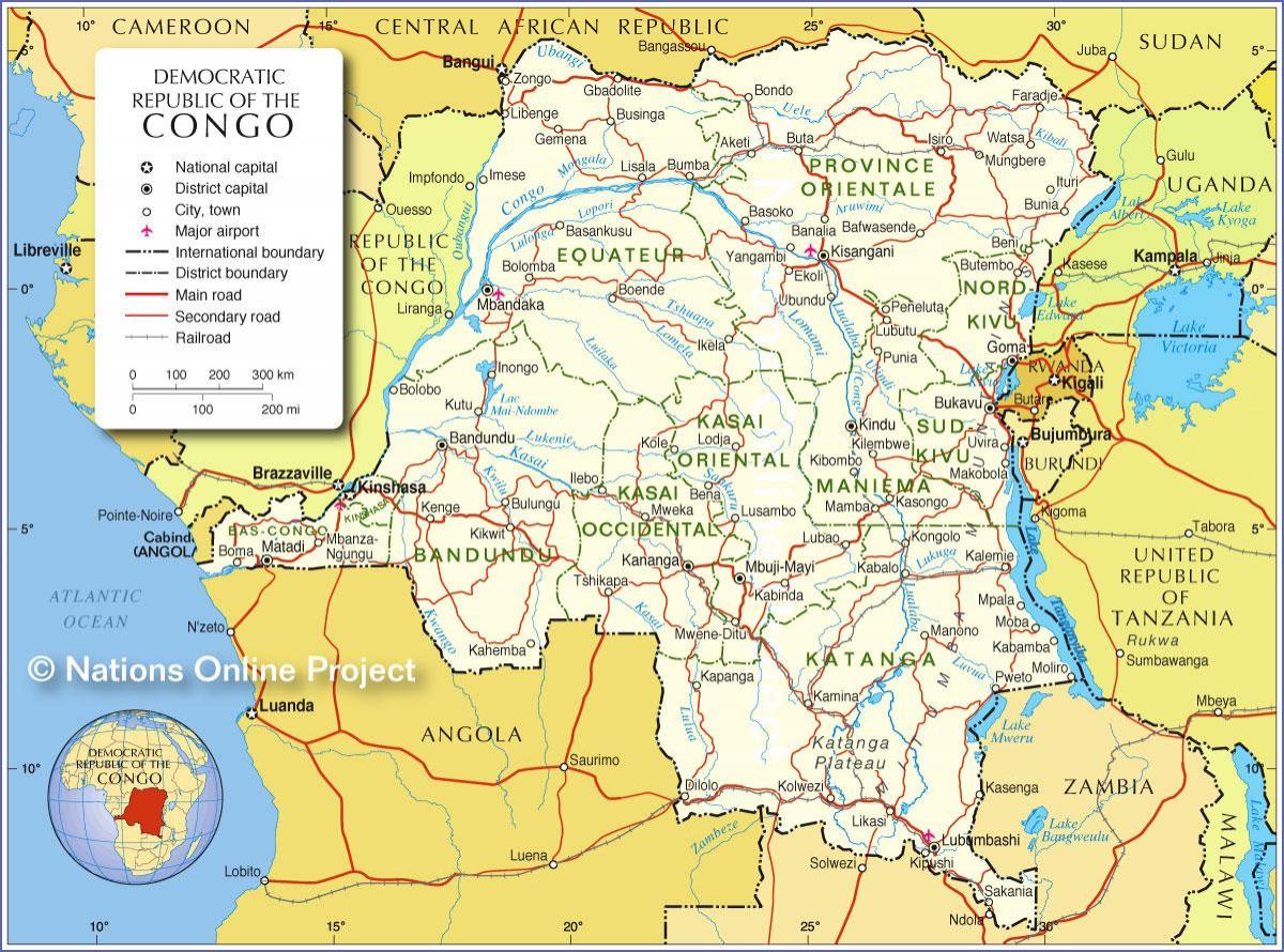 карта Демократске Републике Конго