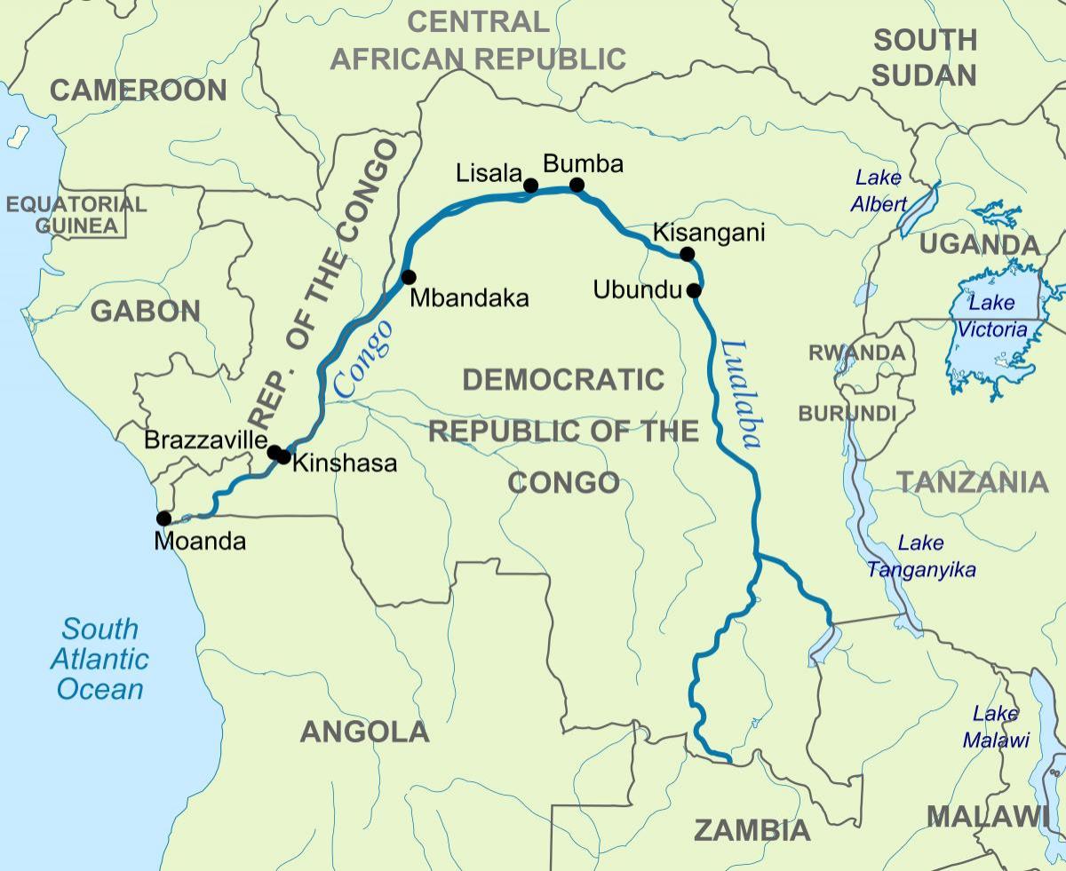 река Заир на мапи света